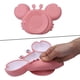 thumbnail image 3 of Plato con ventosa, vajilla de silicona, mantel individual de silicona Bebe con cucharas, plato con ventosa sin BPA para lavavajillas y microndes (rosa) ER, 3 of 5