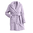 thumbnail image 6 of SHTXOZHI Women's Knit Robe Short Bathrobe Long Sleeve Hooded Homewear Warm Sleepwear With Pockets and Belt, 6 of 7