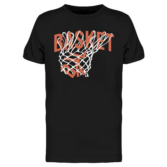 Smartprints Mens Graphic Tee - Basketball Ball In The Net - Regular Fit 100% Cotton