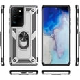 thumbnail image 6 of Compatible with S21 Ultra 5G Case, Extreme Protection Military Armor Dual Layer Protective Cover with 360 Degree Swivel Ring Kickstand Silver, 6 of 13