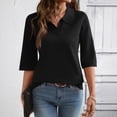 thumbnail image 5 of 3/4 Sleeve Sweater for Women Polo Collared Loose Fit Knit Top Business Casual Dressy Fashion Pullover Tops, 5 of 8