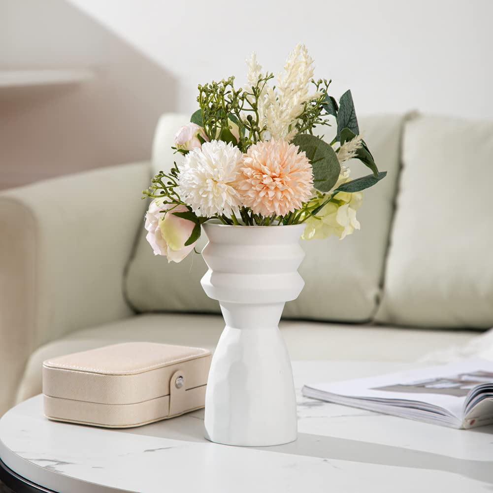 A382White Used for Decoration ANDING White Ceramic Vase is a Nordic Minimalist Style Decoration Kitchen Modern Geometric Decorative Vase for Home Decoration Office Or Living Room Creative Vase