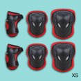 thumbnail image 4 of Equipo de protección Sunnimix 6Pcs Codo Muñequera Rodilleras Skate Ciclismo Rojo XS, 4 of 5