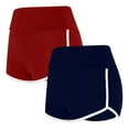 thumbnail image 2 of YOIAVAIOY Shorts for Women Lightweight Athletic Shorts High Waist Running Shorts Sporty Gym Elastic Workout Shorts Navy XL, 2 of 9