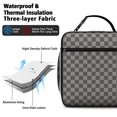 thumbnail image 4 of Gray and Black Checkered Pattern Insulated Lunch Bag Teens,Lunch Box for Men Women for Work,Picnic or Travel,10.2x9.5x4.3 Inches,8 Can Capacity, 4 of 6