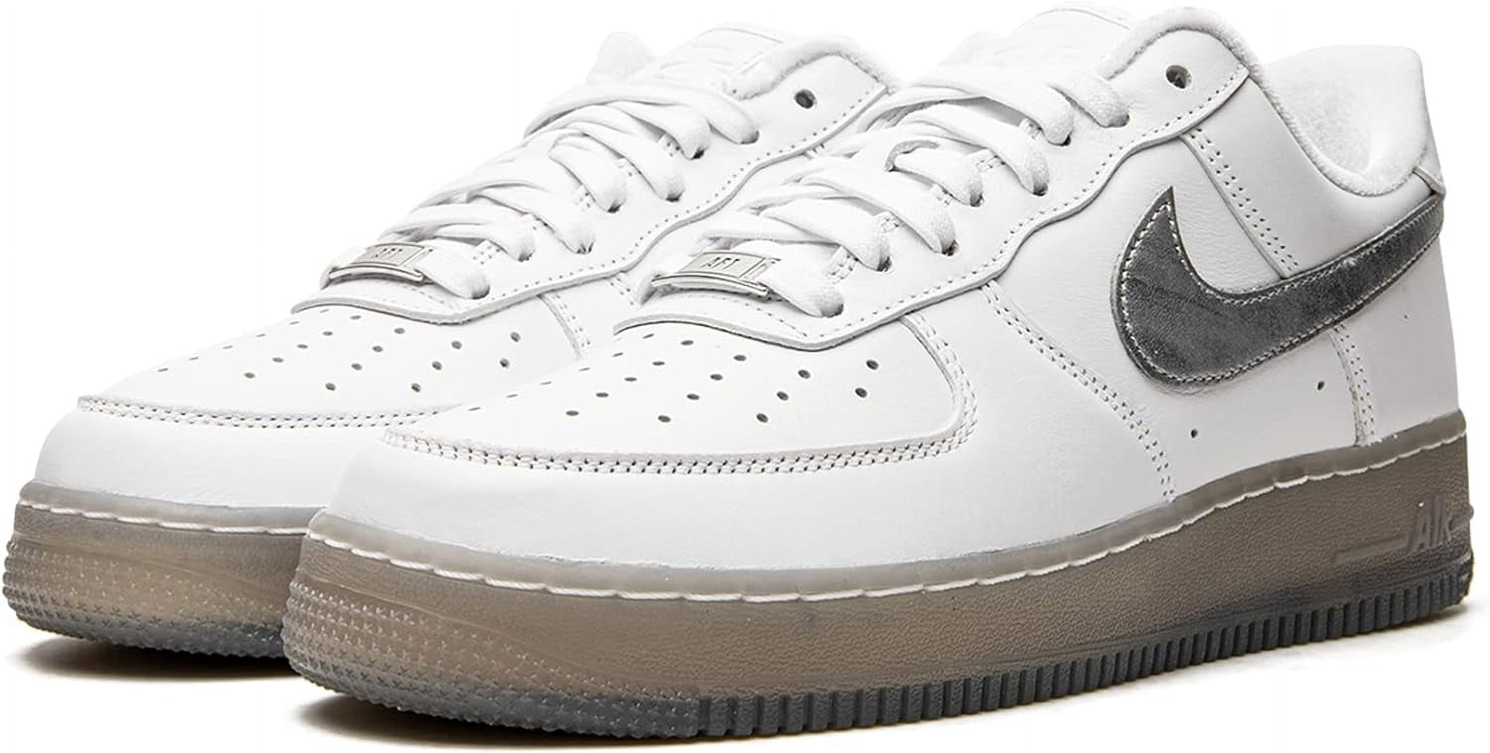Men's Nike Air Force 1 '07 PRM Shoes, White/Metallic Silver, Size