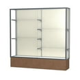 thumbnail image 6 of Waddell 573MB-SN-BM Monarch 72 x 72 x 16 in. Black Marble Base Lighted Floor Display Case, Mirror Back - Satin, 6 of 7