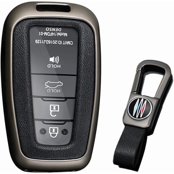 Key Fob Cover Compatible with Toyota Highlander RAV4 Camry Land Cruiser C-HR Corolla Prius 4Runner 2025-2026 Keychain Case Holder Protector,Black
