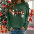 thumbnail image 2 of Fiaer Horse Christmas Sweatshirt for Women Western Crewneck Long Sleeve Pullovers Loose Fit Trendy Tops for Horse Lover Gift Dark Green M, 2 of 4