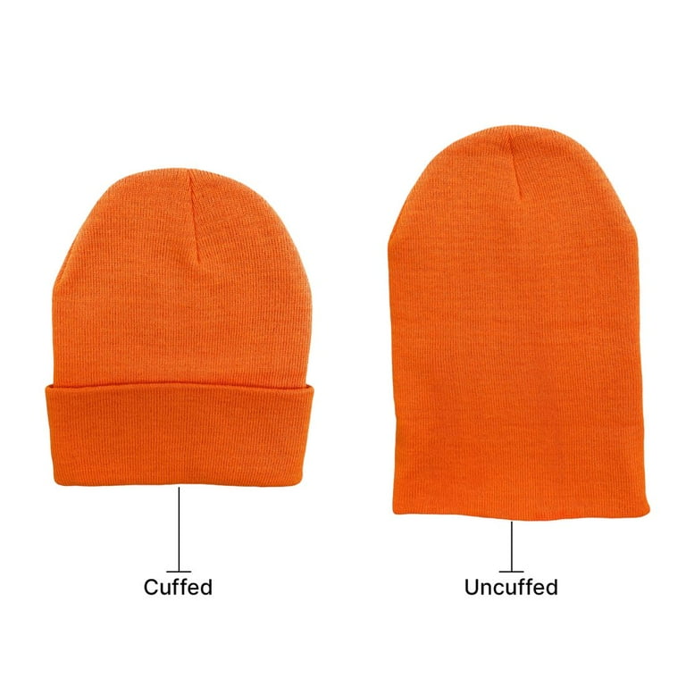 Empire Cove Knit Cuffed Beanie Hat Cap Warm Winter Men Women Soft Toboggan Orange