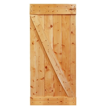CALHOME 36 in. x 84 in. Distressed Z Series Colonial Maple Solid Knotty Pine Wood Interior Sliding Barn Door Slab
