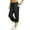 Black-Ca3, variant on Capri Joggers Womens Elastic Waist Adjustable Lightweight Cargo Pants Drawstring Pull on Stretch Cinch Bottom Baggy Pants with Pockets Army Green XXL
