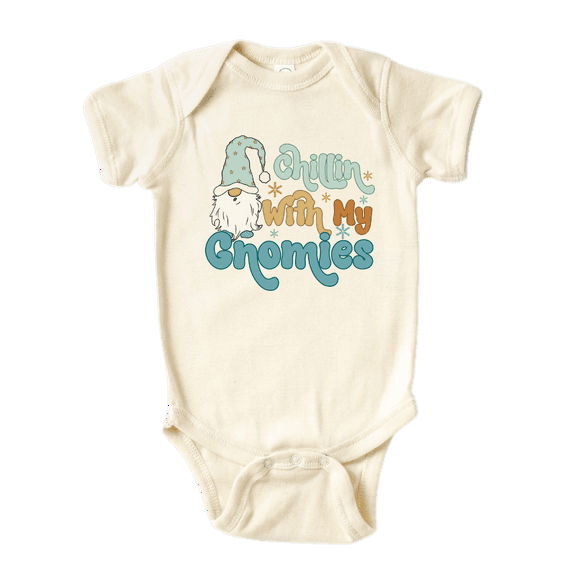 Chillin With My Gnomies Baby Bodysuit, Newborn Outfit, Baby Clothes, Gift for Children 6-9m Natural
