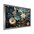 thumbnail image 2 of Designart "Spring Elegance Blue and Gold Flower Beauty I" Floral Framed Wall Art Decor - Traditional Blue Flowers Entryway Framed Wall Art, 2 of 6
