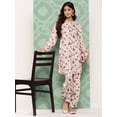 thumbnail image 2 of Janasya Indian Women's Light Peach Crepe Digital Printed Kurta with Salwar Pant, 2 of 7