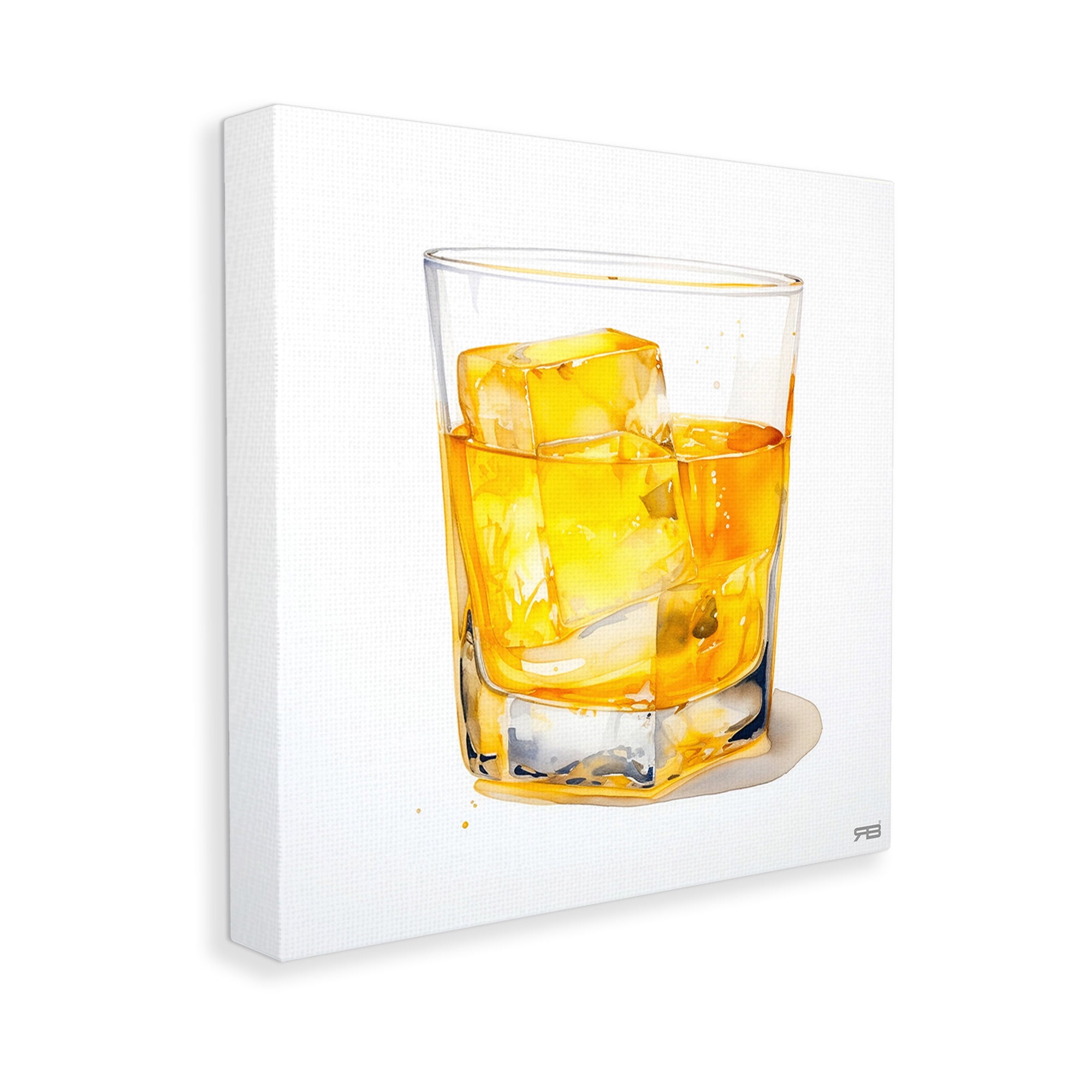 Stupell Industries Modern Liquor Glass Food & Beverage Painting Gallery Wrapped Canvas Art Print Wall Art, 17 x 17