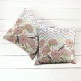 thumbnail image 2 of Ambesonne Floral Throw Pillow Cover 2 Pack, Zigzags Flowers and Birds, 20", Multicolor, 2 of 6