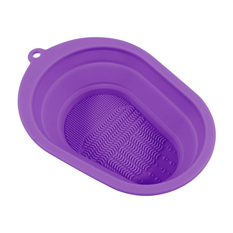 Skpblutn Kitchen Product Silicon Makeup Mat Makeup Cleaner Pad Cosmetic Mat Portable Washing Tool Cleaning Brush Purple