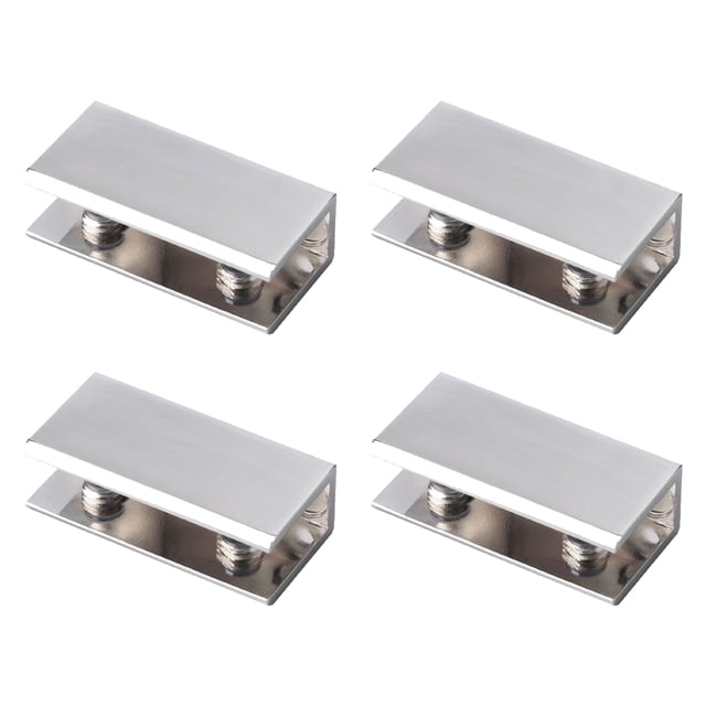 Moyic 4 unids/set soportes para estante de vidrio ajustables fuertes y duraderos abrazadera de vidrio Rectangular fácil de instalar Decoración del hogar