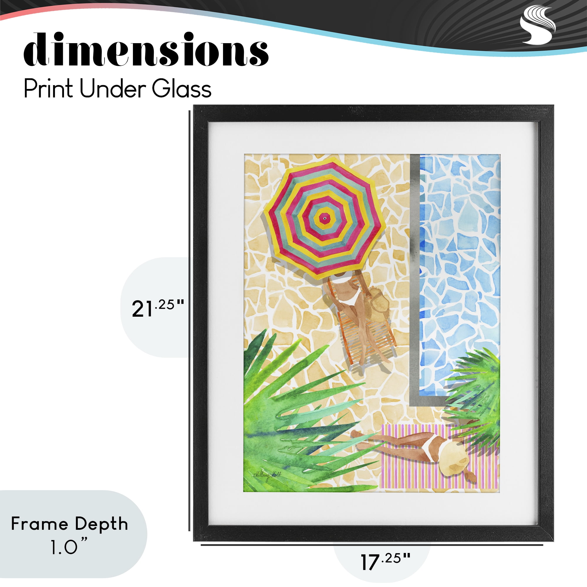 Stupell Industries Poolside Chill Duo Black Framed Print Under Glass, design by Hillary Holt
