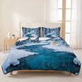 thumbnail image 3 of Quilts Twin XL Size Bedding Set, Winter Snowy River Lightweight Quilted Comforter, Nature Pine Trees Forest Snowy Scenery Soft Bedspread Coverlet with Pillow Covers for All Season, 68" x 98", 3 of 9
