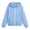 Blue, variant on Asxite Toddler Girls Fashion Casual Loose Solid Bow Zip Up Hoodie Long Sleeve Fall Winter