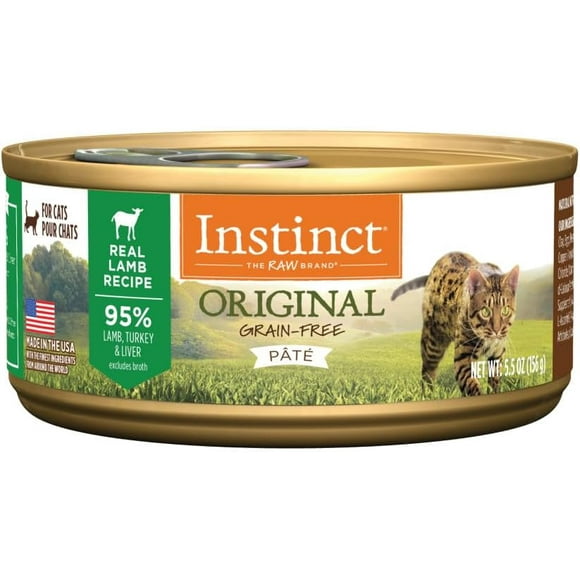 Alimento Húmedo para Gato Instinct Original Cordero Sin Granos Pack 12 Latas