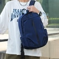 thumbnail image 4 of Mochila para mujer y hombre, mochila de viaje, mochila resistente al agua, mochila de día, azul oscuro, 4 of 5