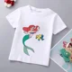 thumbnail image 3 of Camiseta de algodón con estampado de princesa sirena de Disney para niñas, ropa para bebés de princesa Ariel, top de dibujos animados para niños de 1 a 9 años, cumpleaños para niños, 3 of 5