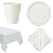 Football Team Spirit Super Bowl 72pc 12 Guests Party Tableware Set, White