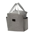 thumbnail image 3 of Lunch Tote Bag, Insulated Lunch Bag, Tote Bag with Lunch Compartment, Insulated Tote Bag, 10X10X6 Inch Grey Oxford Cloth Zipper Carry Lunch Bag, Water Resistant Reusable Thermal, 3 of 7