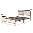 thumbnail image 2 of Costway Queen size Metal Bed Frame Platform Bed Upholstered Panel Headboard Footboard, 2 of 10