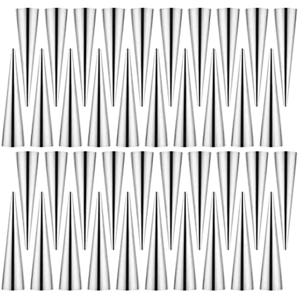 40 PCS Cream Horn Forms, Stainless Steel Cannoli Tubes, Cream Roll Horn