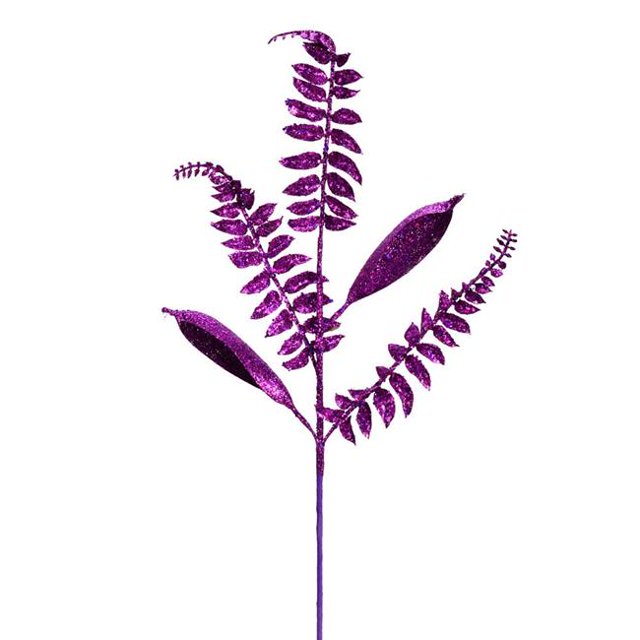 Vickerman QG192266 33 in. Purple Fern Leaf Spray - 6 per Bag