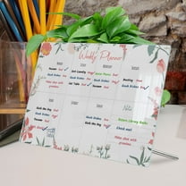 Kumdkd Acrylic Weekly Planner Board - 12"x8" Dry Erase Calendar for Wall/Desktop, Includes 6 Color Markers, Transparent Office Organization & Family Scheduling Board