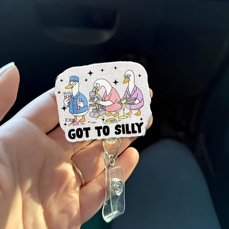 Got To Silly Goose Badge Reel, Funny Lab Tech Badge Holder, Microbiology Phlebotomy Gift for Healthcare Workers and Coworkers - Lab Week