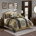 thumbnail image 2 of Nanshing  Prince 7 Piece Elegant Medallion Comforter Set Navy Gold California King, 2 of 5