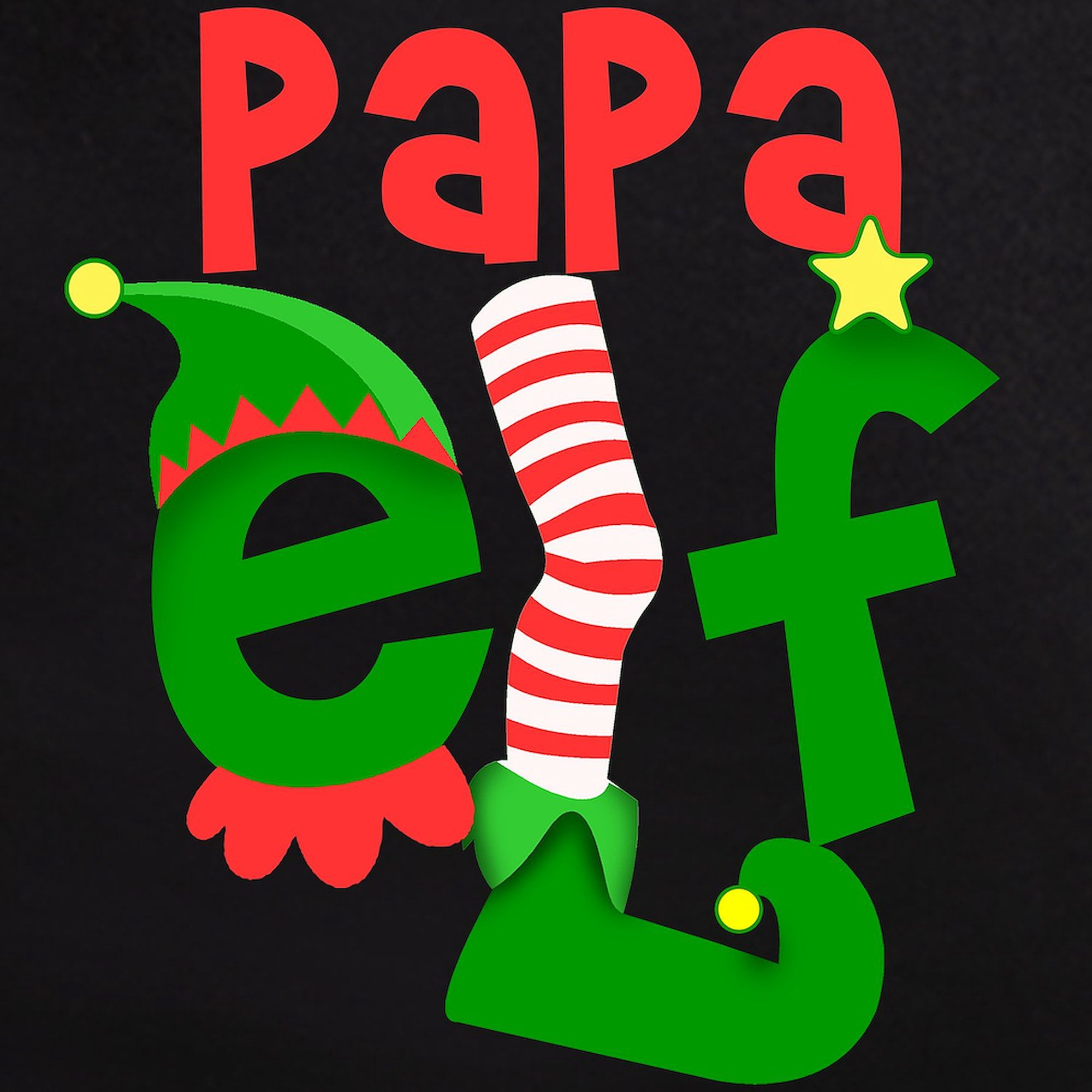 CafePress - Papa Elf - Men's Dark Loose Fit Cotton Pajama Set