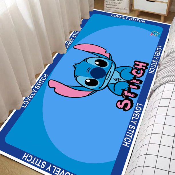 Tapete para puerta de Stitch Disney, felpudo antideslizante de entrada, alfombra lavable para cocina, sala de estar, pasillo, puerta del baño, alfombra para suelo