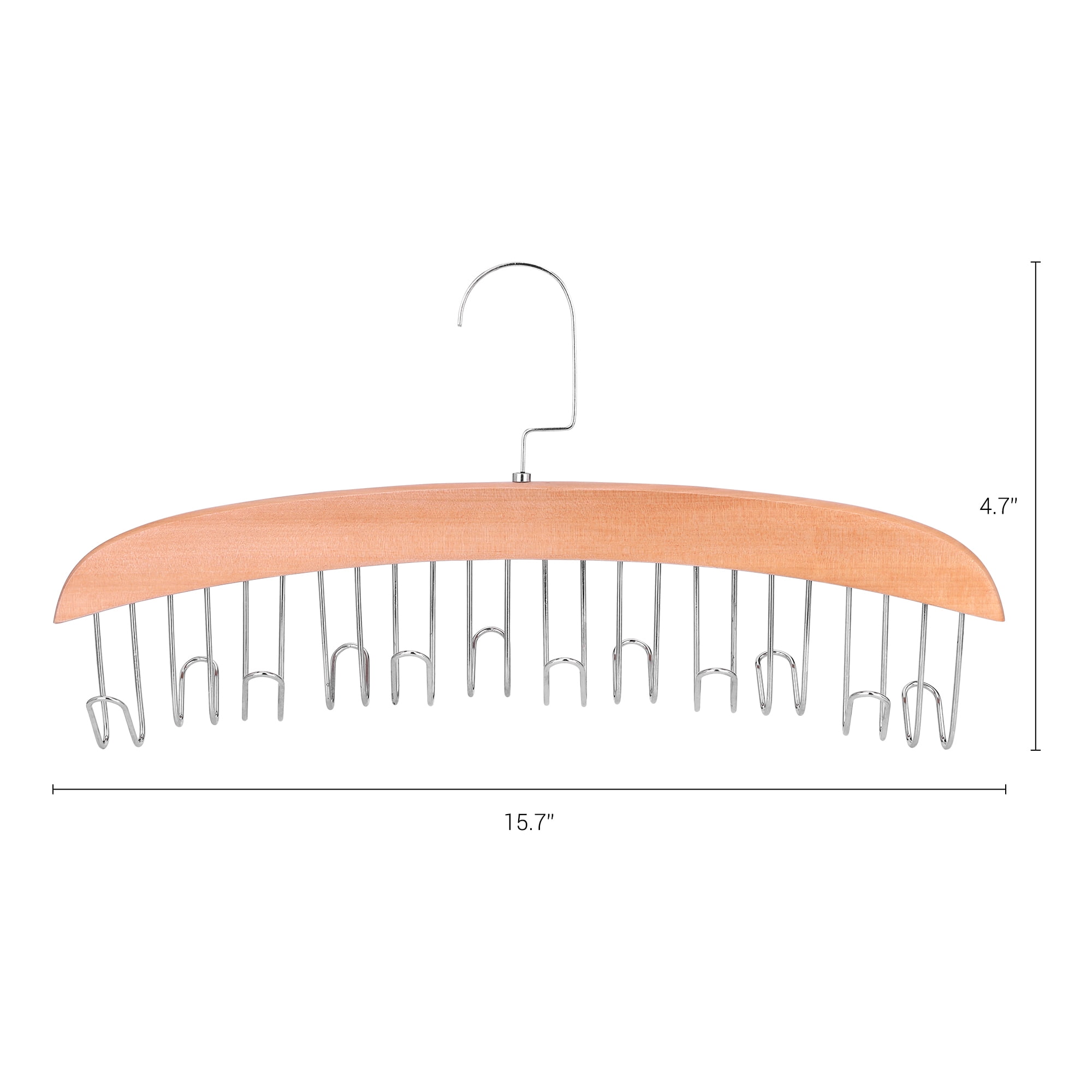 Unique Bargains Bra Hangers Wood Tank Top Hanger with 8 Hooks 2 Pcs Light Brown