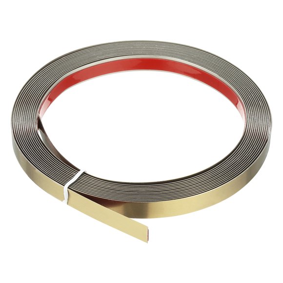 Moldura Autoadhesiva Uxcell, 9.8 ft x 0.4 in Moldura de Acero Inoxidable Autoadhesiva para Paredes [Espejo Amarillo]