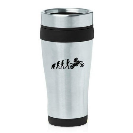 

16oz Insulated Stainless Steel Travel Mug Evolution Dirt MX Motocross Rider (Black)