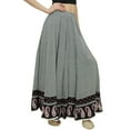 thumbnail image 2 of Bimba Women's Block Printed Cotton Elastic Waist Maxi Summer Skirt-S, 2 of 4