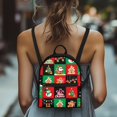 thumbnail image 4 of HELLHERO Christmas Festive Pattern Mini Handbag for Hiking Work, Lightweight Small Backpack for Women Polyester Shoulder Strap Mini Backpack, 4 of 8