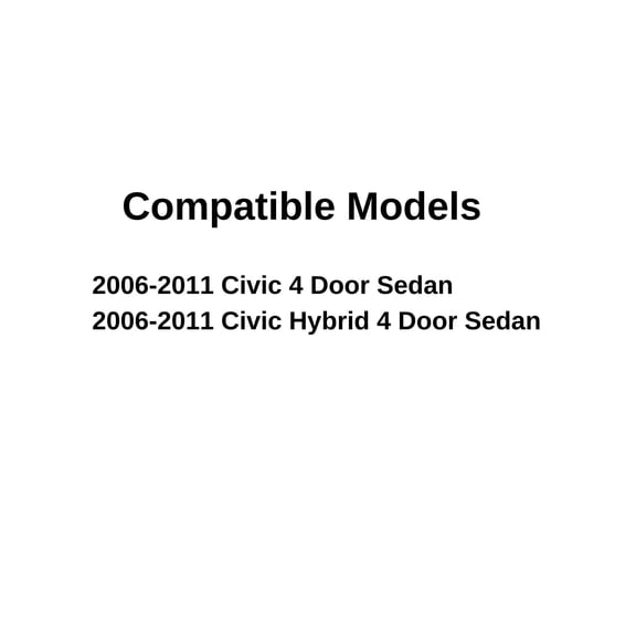 Driver Left Side Rear Vent Window Vent Glass Compatible with Honda Civic 4 Door Sedan 2006-2011 Models