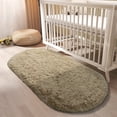 thumbnail image 6 of ZENELESS Fluffy Oval Rug for Bedroom, Cute Furry Shaggy Bedside Carpet for Dorm Kids Room Nursery Home Decor, 2.6 x 5.3ft Camel, 6 of 7