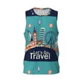thumbnail image 2 of Easygdp Let's go Travel Men's Mesh Basketball Jersey Quick Drying Sleeveless Shirts Fitted Muscle Tank Tops Sport Round Neck T-Shirt - Small, 2 of 9