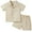 Khaki, variant on XBASW Toddler Baby Boys Cotton Linen Shirt Shorts Clothes Set Solid Color Short Sleeve T-Shirt Tops + Shorts Summer Outfit 12M-6T