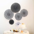 thumbnail image 2 of Efavormart Set of 6 Black/White Paper Fan Decorations Paper Pinwheels Wall Hanging Decorations Kit - 8" | 12" | 16", 2 of 11