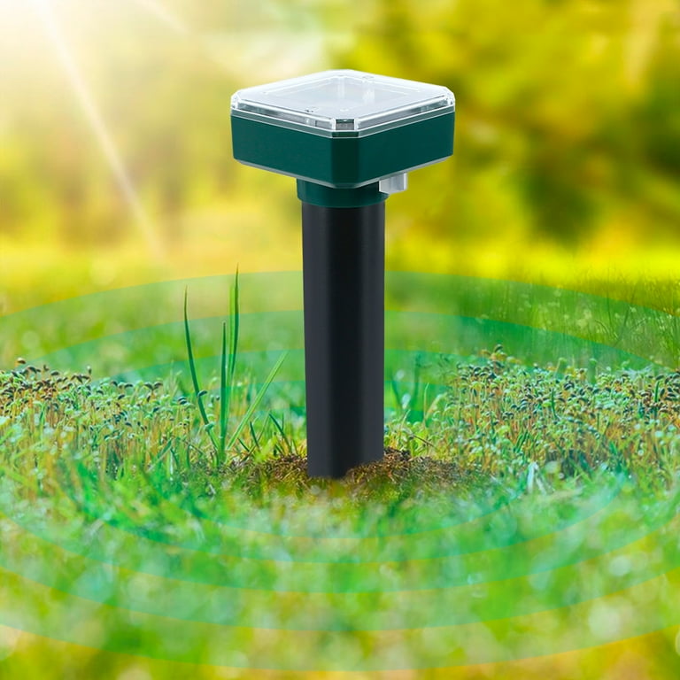 Solar Powered Mole Repellent Spikes – 4 Pack, Sonic Vibrations For Lawn, Garden, Safe For Pets